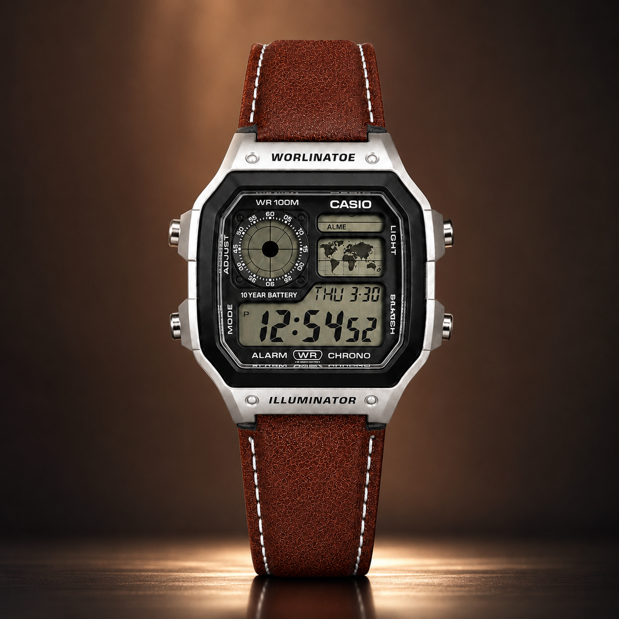CASIO Illuminator Leather Strap Premium Watch – Original Stylish Digital Watch  (Code =  13281)