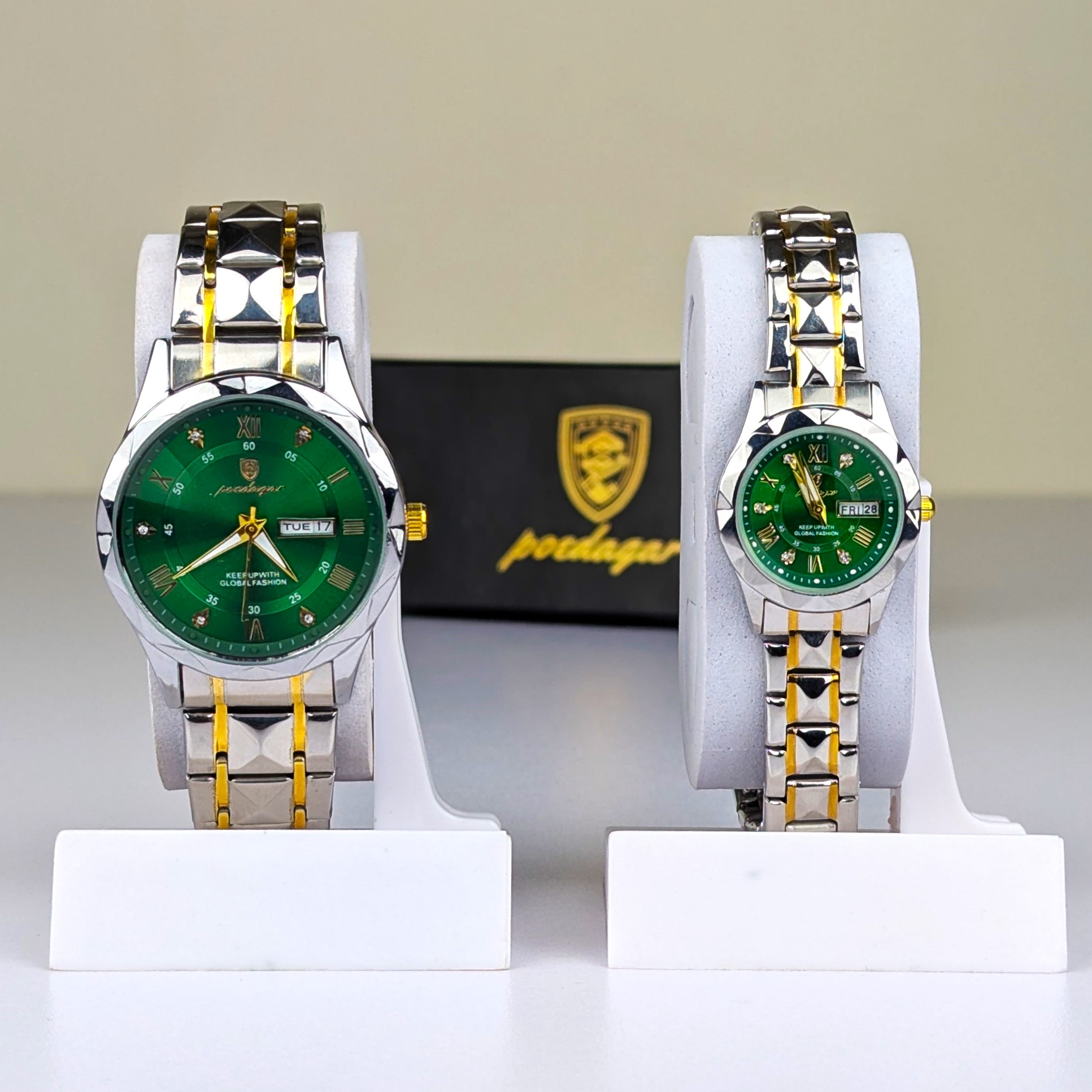 POEDAGAR Luxury Couple Watch (Water Resistant) – Premium Matching Quartz Watch Set  (Code: 12406)