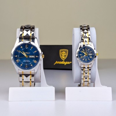 POEDAGAR Luxury Couple Watch (Water Resistant) – Premium Matching Analog Watch Set for Couples