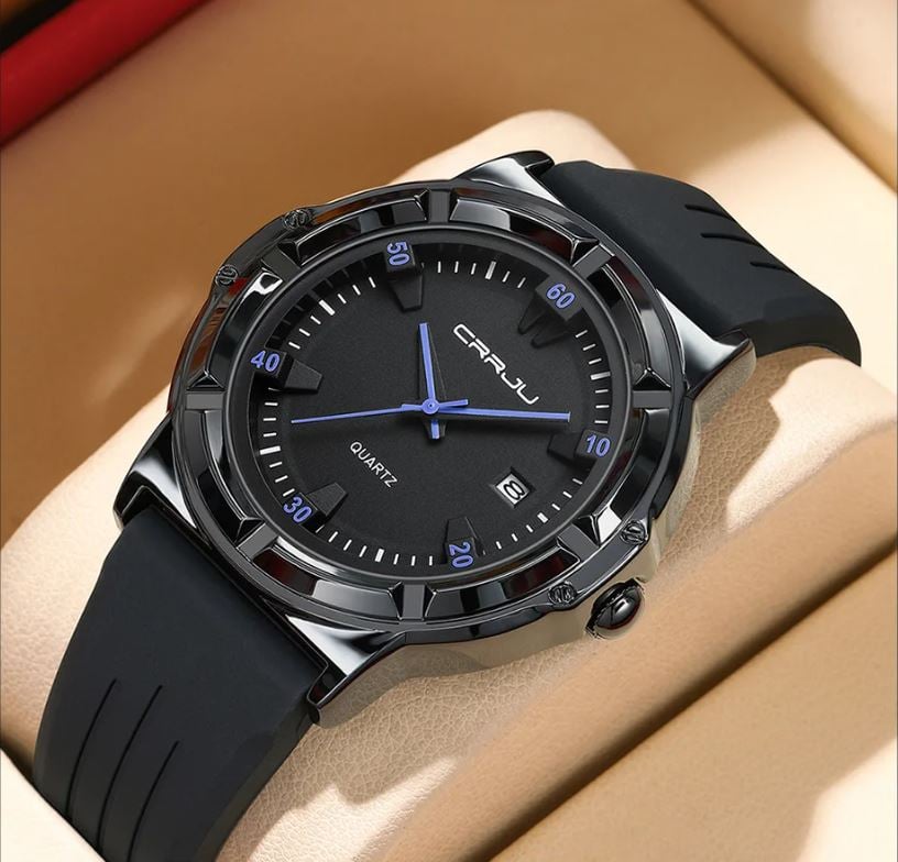 CRRJU 5030 Premium Silicone Strap Watch – Luxury Quartz Men's Sports Watch (Code: 12364)